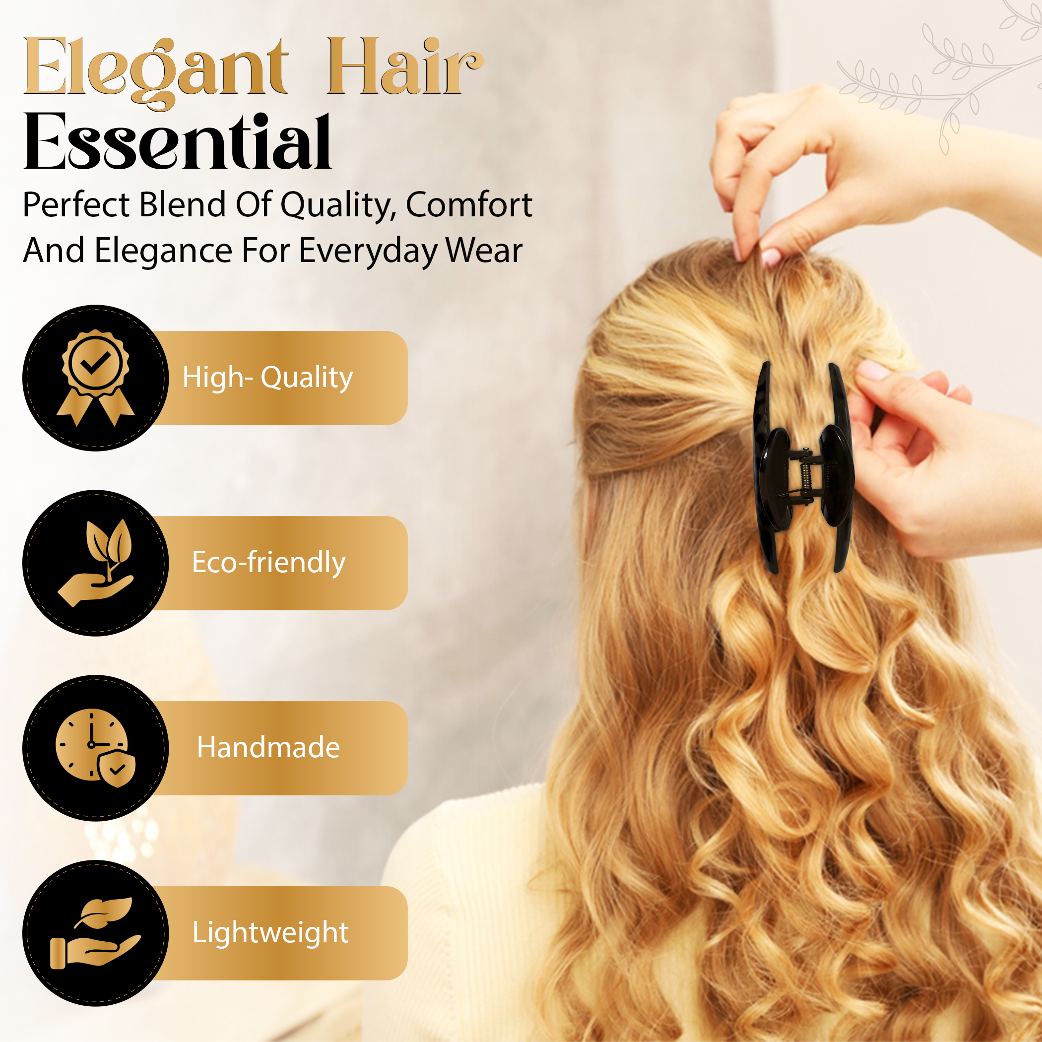 LEXIELLE Leopard Hair Clips, Hair Claws Pack, Strong Hold No Slip Grip Claw Clips Hair Accessories and Lightweight Banana, Thick or Thin Hair Clip 6PCS Set for Woman Girl